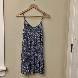 Blue Floral Mini Dress Medium